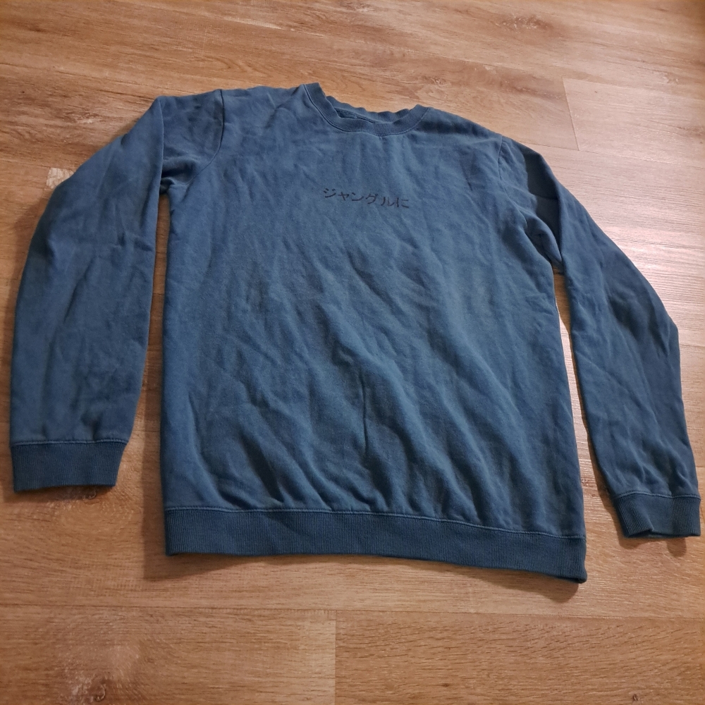Cotton On Garments Teal Black Graphic Lettering Crewneck Sweatshirt Men's Small